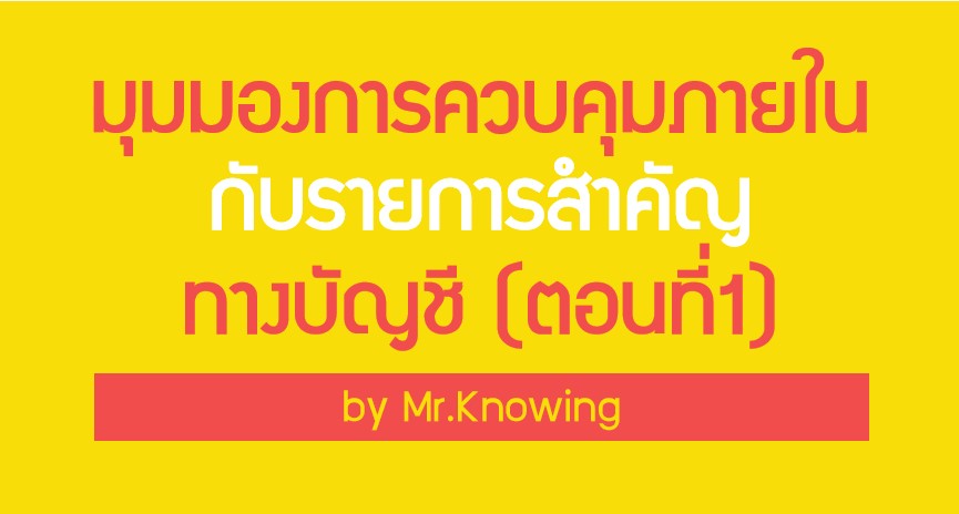 มุมมองการควบคุมภายในกับรายการสำคัญทางบัญชี (ตอนที่ 1)